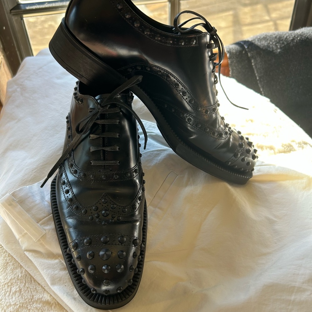 Prada Black Studded Women's Loafers
